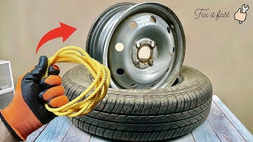 Tire fitting is now useless! Just 1 rope 🔥 Change your wheel in a minute!