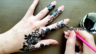 نقش اسود يمني ورد  مميز جدا ورااائع Mehndi Arabic  designs For Hand 💎 LATEST FLORAL