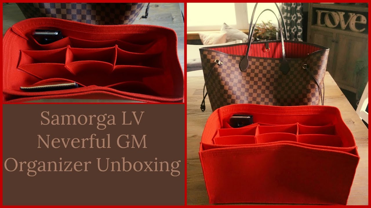 SAMORGA BAG ORGANIZER Unboxing & Review  Featuring Louis Vuitton Neverfull  MM & Dior Book Tote Bag 