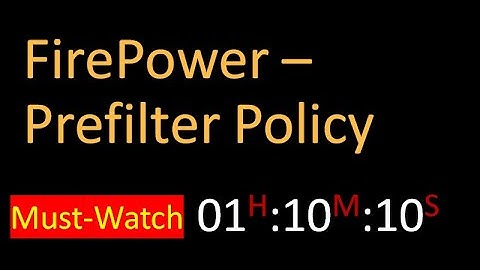 Cisco FirePower - Prefilter Policy