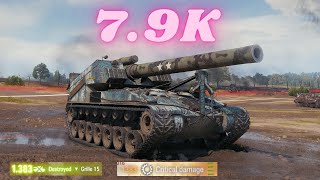 T92 HMC - 7,9 тыс. урона Arty - 1 ВЫСТР - 1,383 урона WoT Replay