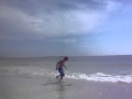 My brother trying to skim bord