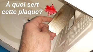 Explication du vrai rôle, de l'utilité de la plaque de mica d'un four à  micro-ondes (carton métal) 