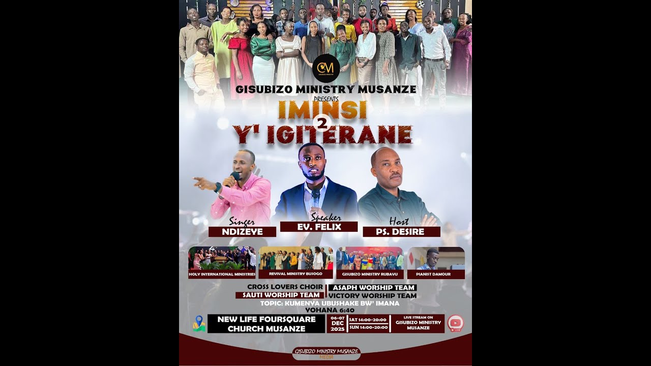 LIVE 🔴 UMUNSI WA KABIRI W'IGITERANE CYA GISUBIZO MUSANZE HAMWE NA EV. FELIX & GISUBIZO RUBAVU