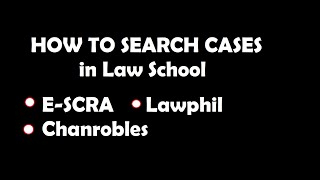 How to Search Cases in Law School #ESCRA #Lawphil #Chanrobles How To Search For Case Law