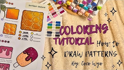 (ASMR) Coloring Tutorial | How to Draw Patterns by Coco Wyo Surfaces Textures