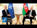 Nato secretary general with the president of azerbaijan  ilham aliyev 17 mar 2024