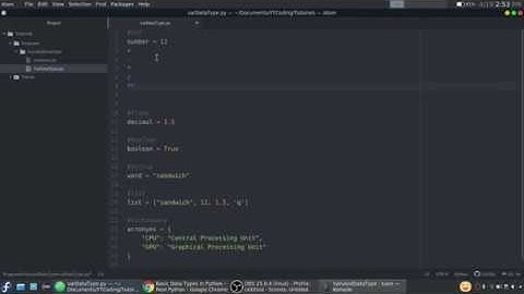 Basic Python Datatypes: int, str, float, bool