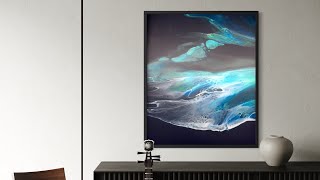 Anchor’s Away! Midnight at the Beach Fluid Art Painting!