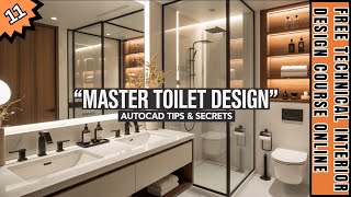Master Toilet Design Explained | Key Technical Points & AutoCAD Tips!#toiletdesign #bathroomdesign