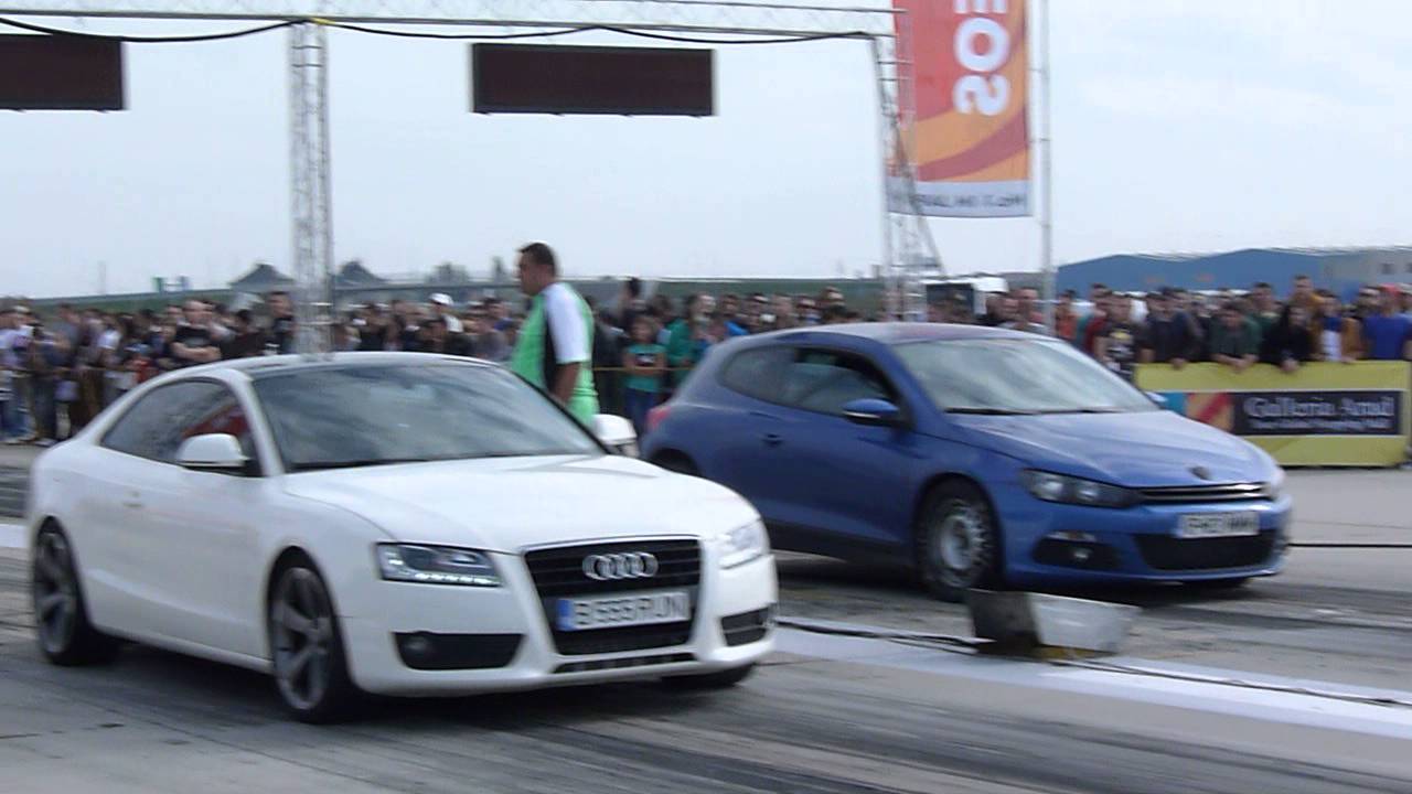 DRAG RACING ARADAUDI A5 3.0(380BHP) vs VW SCIROCCO YouTube