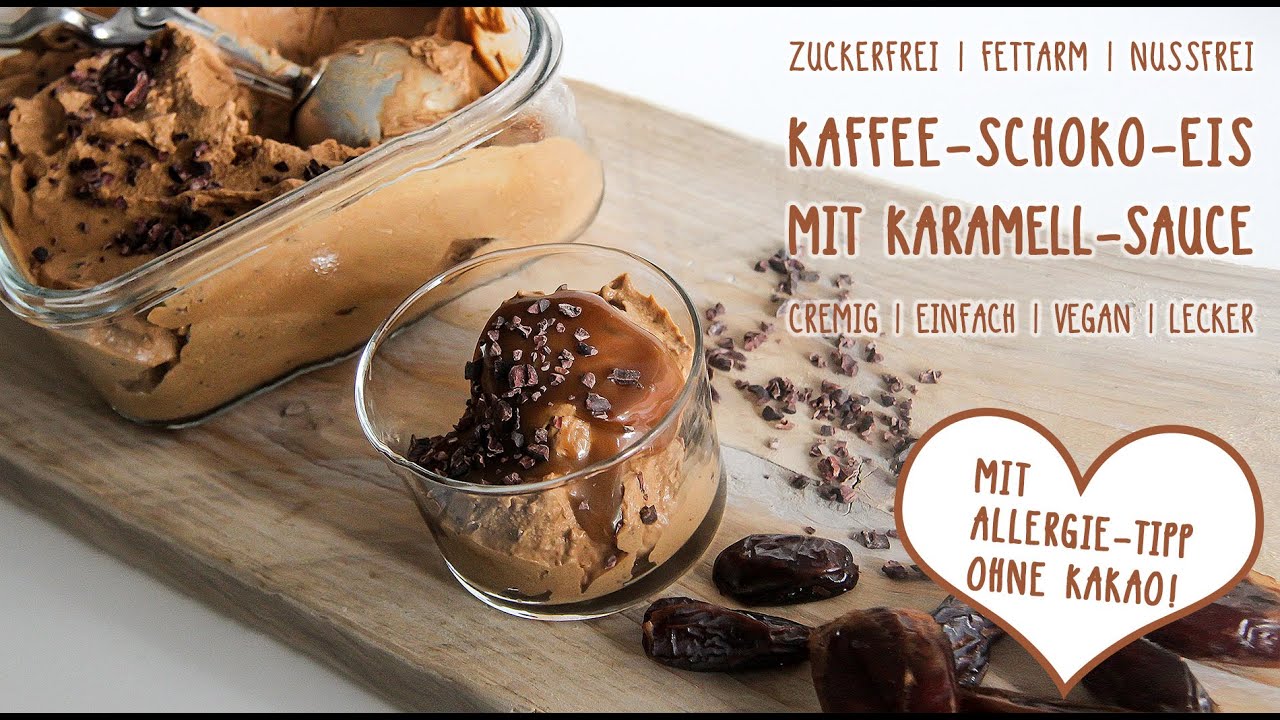 cremiges Schokoladen-Kaffee-Süßkartoffel-Eis zuckerfrei, nussfrei ...