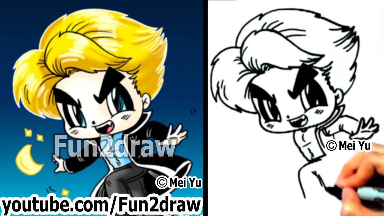 How to Draw a Chibi - How to Draw a Vampire - Drawing Step by Step - Fun2draw