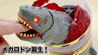 メガロドンが卵から誕生Primal Hatch メガロドン飛び出すメガロドンの造形孵化ギミックを徹底レビュー