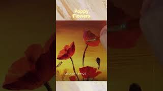 How To Paint Poppy Flowers For Beginners, How To Paint Red Poppies In Acrylic #shorts