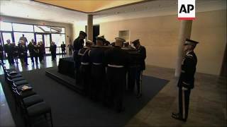 Raw: Arrival of Nancy Reagan's Casket