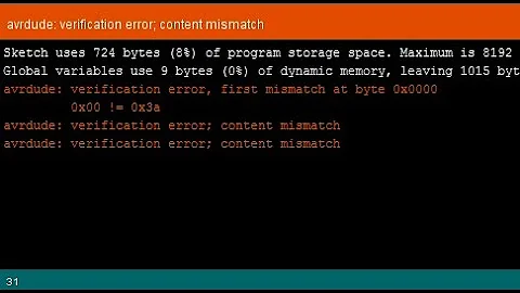 Solusi Arduino IDE "verification error, first mismatch at byte 0x0000"