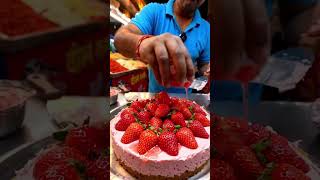 fresh strawberry cheese cake #cheesecake #strawberrycake #trendingshorts #trendingvideo #streetfood