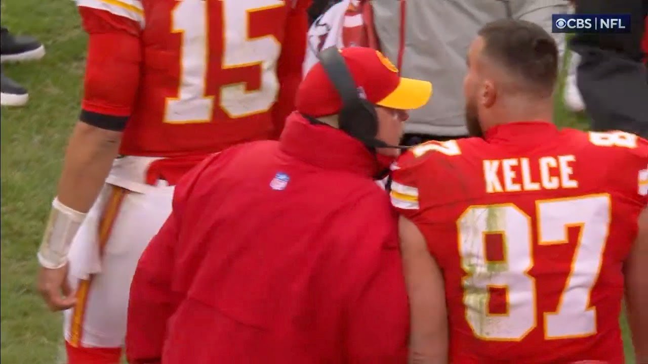 Frustrated Travis Kelce Bumps Andy Reid, Knocks Chiefs Head ...