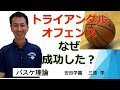 トライアングルオフェンスとは？　わかりやすく　第１話「トライアングルオフェンスはなぜＮＢＡで成功したのか」　バスケットボール理論