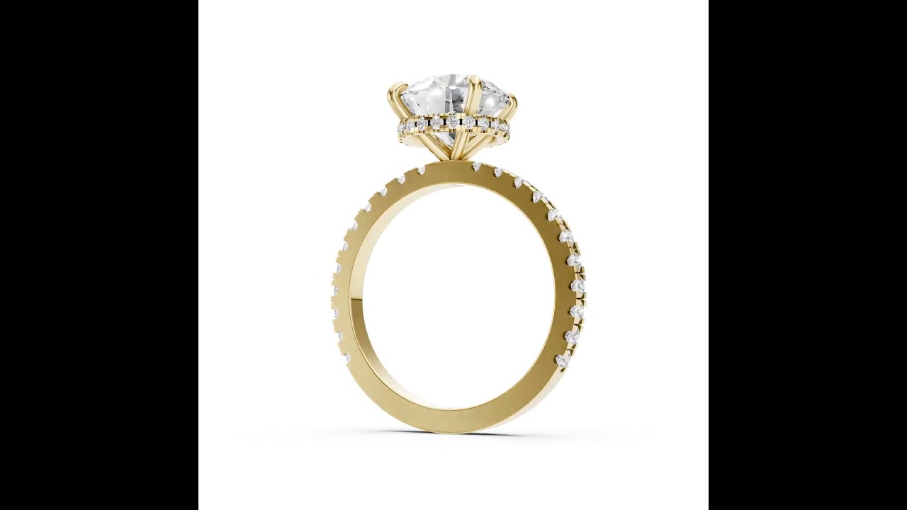 Round Diamond With Hidden Halo Anniversary Ring