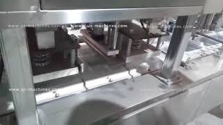 Linear type 2 lanes automatic liquid filling sealing packing machine for plastic square tray box