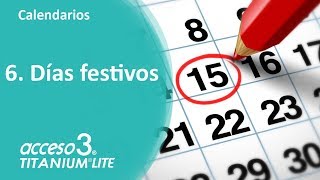 Como poner días festivos en el software de control de asistencia Acceso 3 Lite. screenshot 3