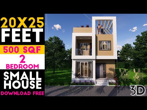 East Facing House 20x25 Feet Small Space House Design With 2 Bedroom|| 500 sqf || Plan#34