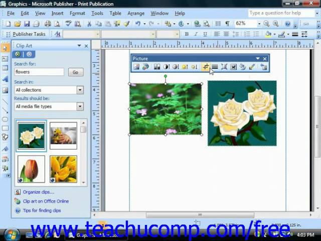 Publisher 2003 Tutorial Using the Picture Toolbar Microsoft