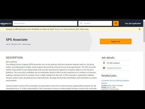 Amazon Recruitment For Freshers - Amazon Job Vacancy 2022 - 12th Pass Amazon Jobs and apply process