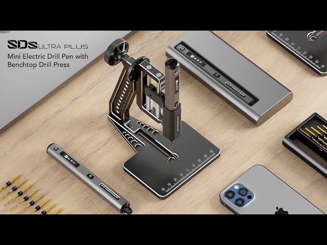 SDS ULTRA PLUS - Mini Electric Drill Pen & Benchtop Press by Arrowmax —  Kickstarter