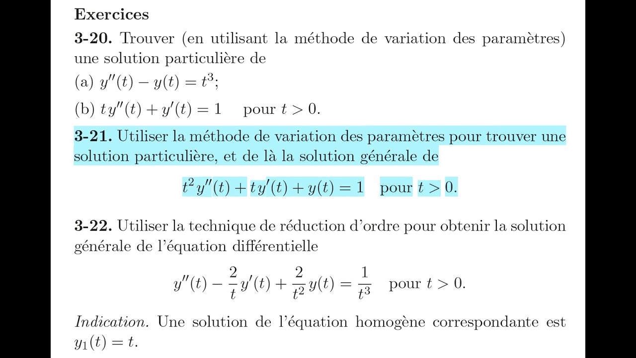 ODE - Use the method of variation of parameters to find a solution of a ...