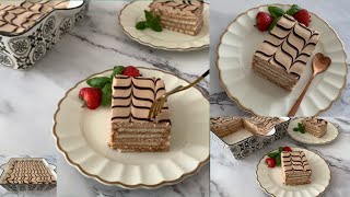 كيك النسكافيه / الذ واسهل الكيكات الباردة😋no bake/ cold coffee cake/ easy and yummy /Nescafé cake screenshot 4
