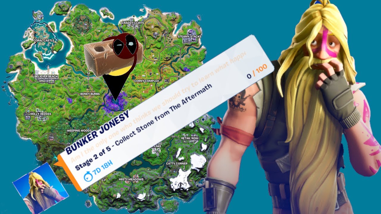 Fortnite Challenges - Collect Stone from the Aftermath