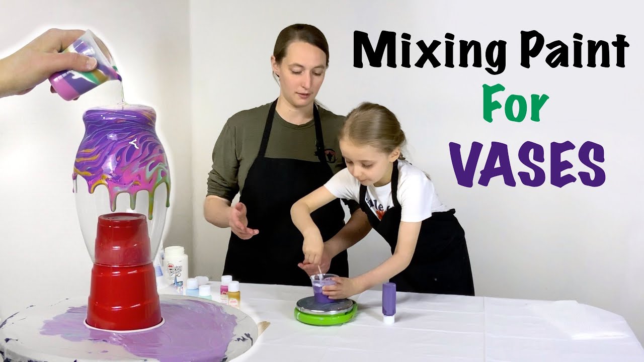HOW To Mix Paint For Pouring On Vases Mixing Paint With Apple Barrel