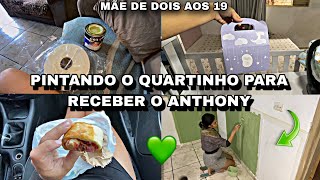 FIZ BOISERIE NA PAREDE COM EVA COLANTE DA SHOPEE// O  RESULTADO ME SURPREENDEU! 💚Mãe de dois aos19