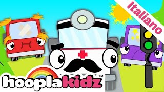 5 Autobus Colorati Five Little Buses In Italian Canzone Per Bambini Hooplakidz Italiano
