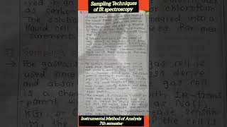 Sampling techniques of IR spectroscopy #irspectroscopy #viralshorts #ima #7thsemester