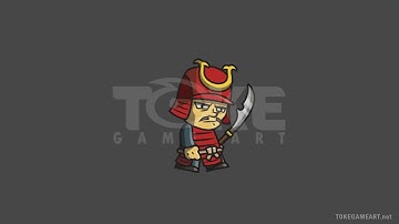 Tiny Armored Samurai - 2D Character Sprite