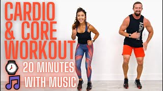 20 Minute Cardio & Abs Circuit Workout [Low Impact Options + Music]