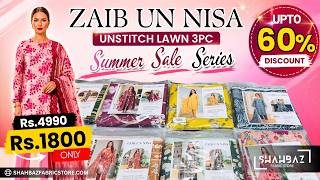 Original Brand ZAIB UN NISA Unstitch Lawn 3Pc | Price : 1800 | Summer Sale Series Upto 60% Discount 
