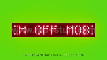 Switch Off Mobile Phones Scrolling Red Dot Matrix LED Text Animation on Green Screen Seamless Loop