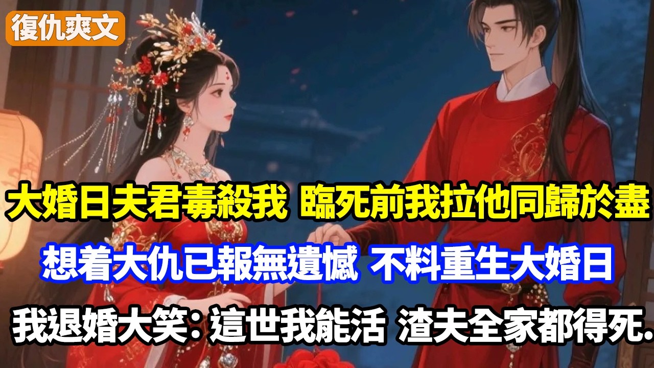 大婚日夫君毒殺我，臨死前我拉他同歸於盡，想着大仇已報無遺憾，不料重生大婚日，我當即退婚大笑：這世我能活，渣夫全家都得死