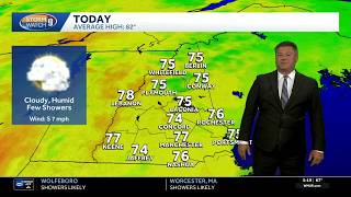 Clouds humidity and showers expected Monday