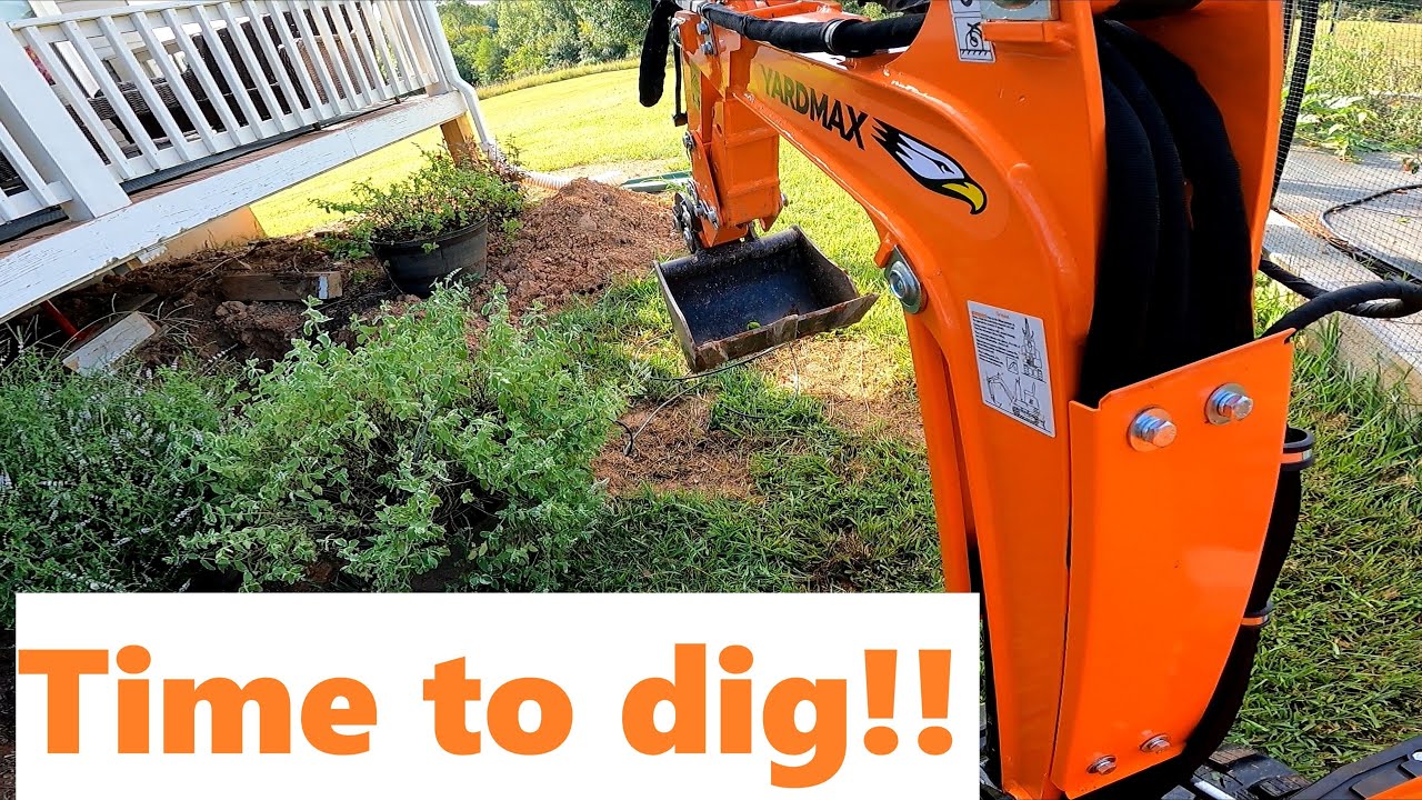 Digging with my new Yardmax YE0610 Mini Excavator