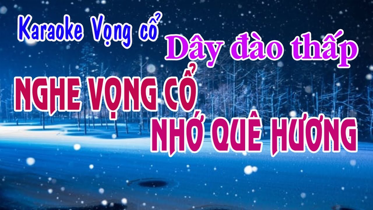 Karaoke vọng cổ NGHE VỌNG CỔ NHỚ QUÊ HƯƠNG - DÂY ĐÀO THẤP