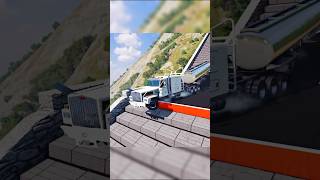 When a Giant Fuel Tanker Faces 1000 Stairs… BOOM 💥 #cargames #beamngdrive #shorts