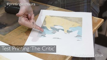 Test Printing my Multi block Linocut ‘The Critic’