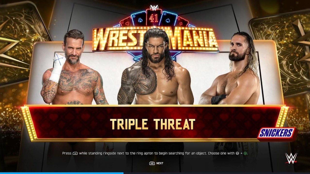WWE 2K25 CM Punk vs Roman Reigns vs Seth ''Freakin'' Rollins |  Wrestlemania 2025