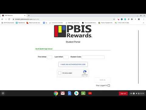 PBIS Rewards Log in